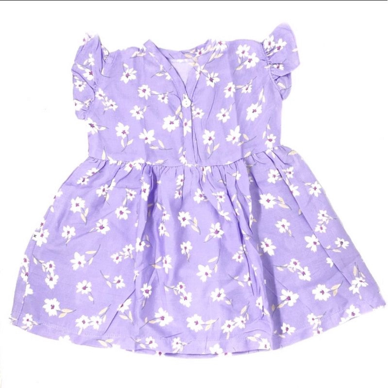 Dress Rayon Anak Bayi Perempuan / Dress Rayon Bayi / Daster Bayi / Daster Anak Perempuan / Dress Anak Termurah / Dress Bayi Termurah / Baju Bayi Terlaris / Baju Anak Terlaris / Pakaian Anak Murah / Pakaian Bayi Murah-Lilac Flower 💐