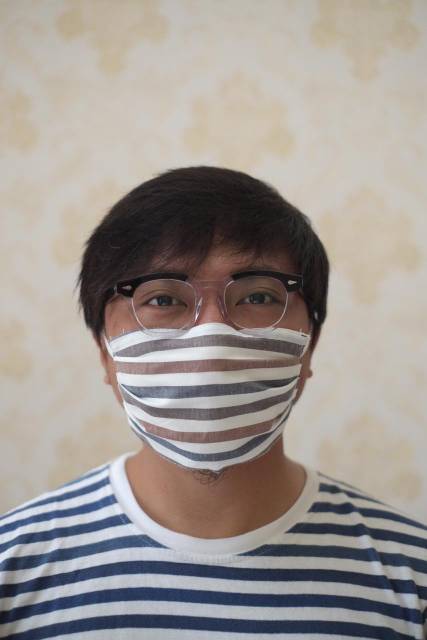 Masker kain katun stripe