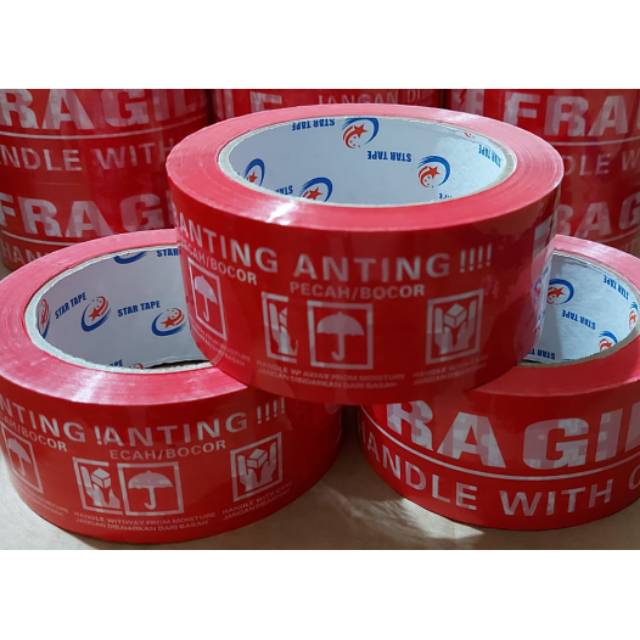

Lakban Fragile Merah 48mm x90 yard