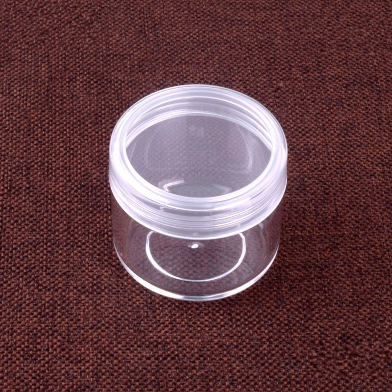 [10g/20g Mini Portable Plastic Cosmetic Empty Jars ] [Small Colorful Covers Clear Plastic Cosmetic Pot Jars] [Eyeshadow Makeup Cream Lip Balm Traveling and Outgoing Portable Container]