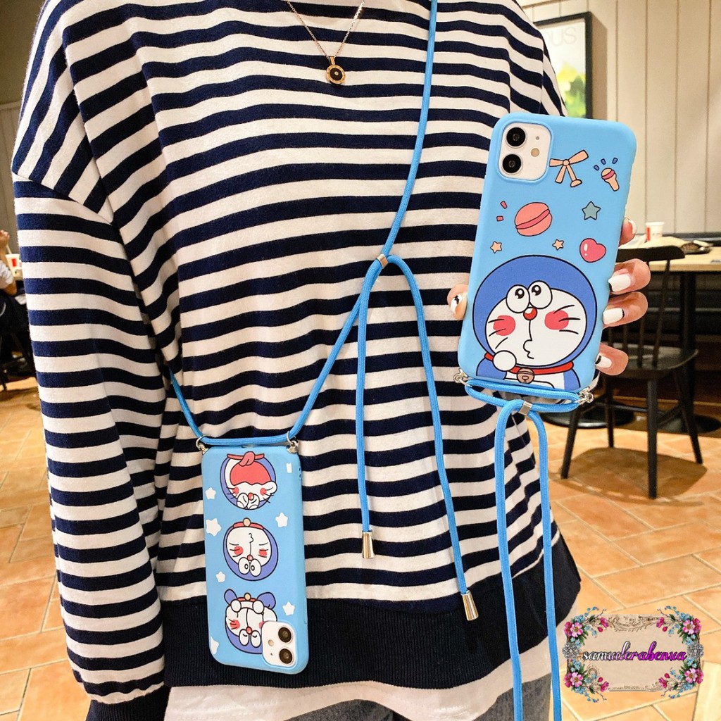 SS159 Softcase Slingcase Lanyard DORAEMON Vivo Y83 Y20 Y21s Y12s Y20s Y30 Y50 Y30i SB1571