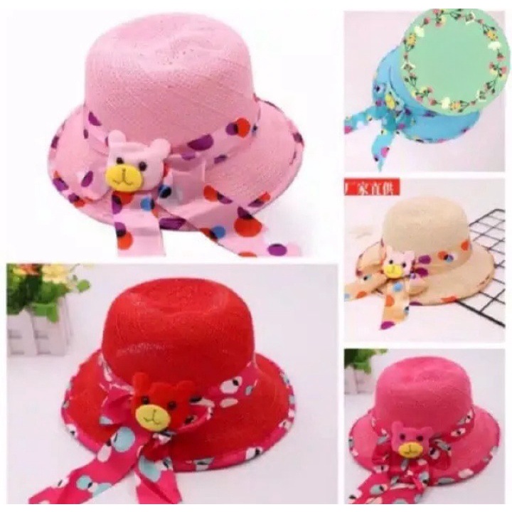 Topi Pantai anak Pita Beruang Terbaru