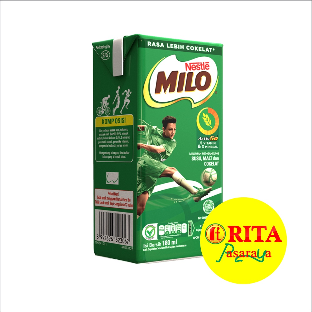 

Milo Active Go Susu Kotak Rasa Coklat UHT 180 Ml