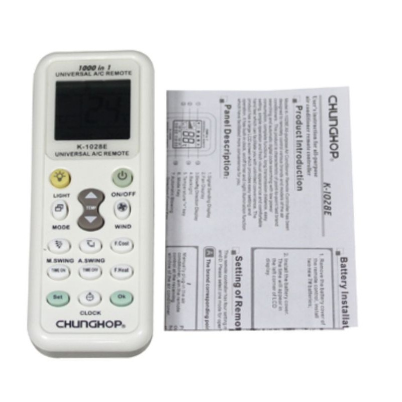 Remote AC Universal controller with flashlight chunghop