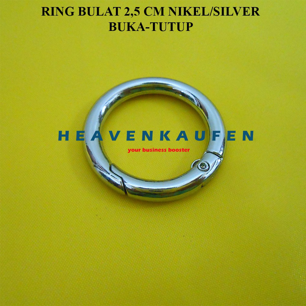 Ring Bulat Model Buka - Tutup Diameter Lubang 2,5 cm Tebal 4 mm Nikel Silver