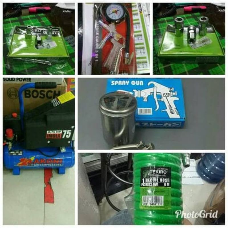 PAKET KOMPRESOR LAKONI IMOLA 75 + SPRAY GUN MEIJI F75