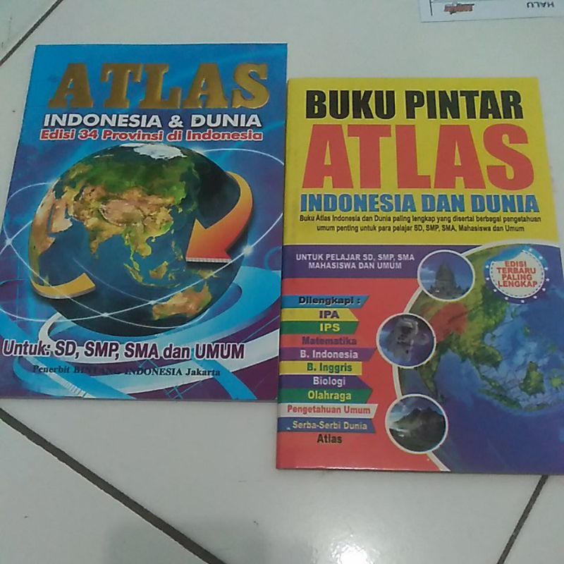 Atlas Indonesia dan dunia.buku atlas.atlas indonesiadan dunia edisi34 provinsi