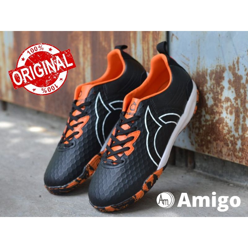 Sepatu Futsal Pivot Kiper Ortuseight Jogosala Venom Black Ortrange Hitam Original