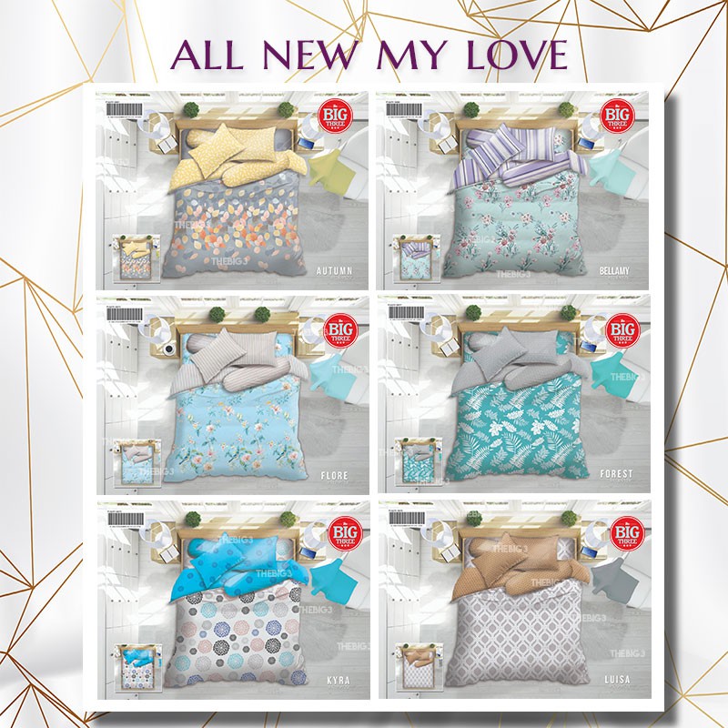 Bedcover SAJA ALL NEW MY LOVE 220x220 180x200 160x200 Motif Bohemian zello nordic bulma botanic nigella bellamy pink polka kazumi magani krissy paola sayuri liona giona - King 180 Queen 160 BC saja