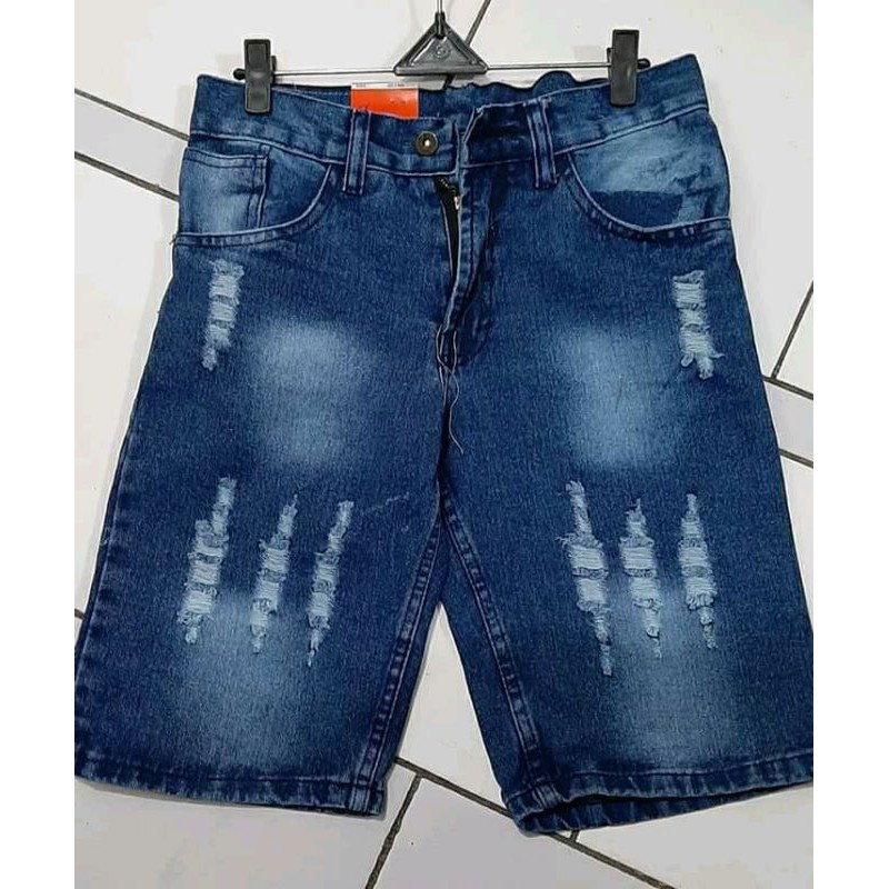 Celana Pendek Pria sobek / Celana Jeans Model Sobek