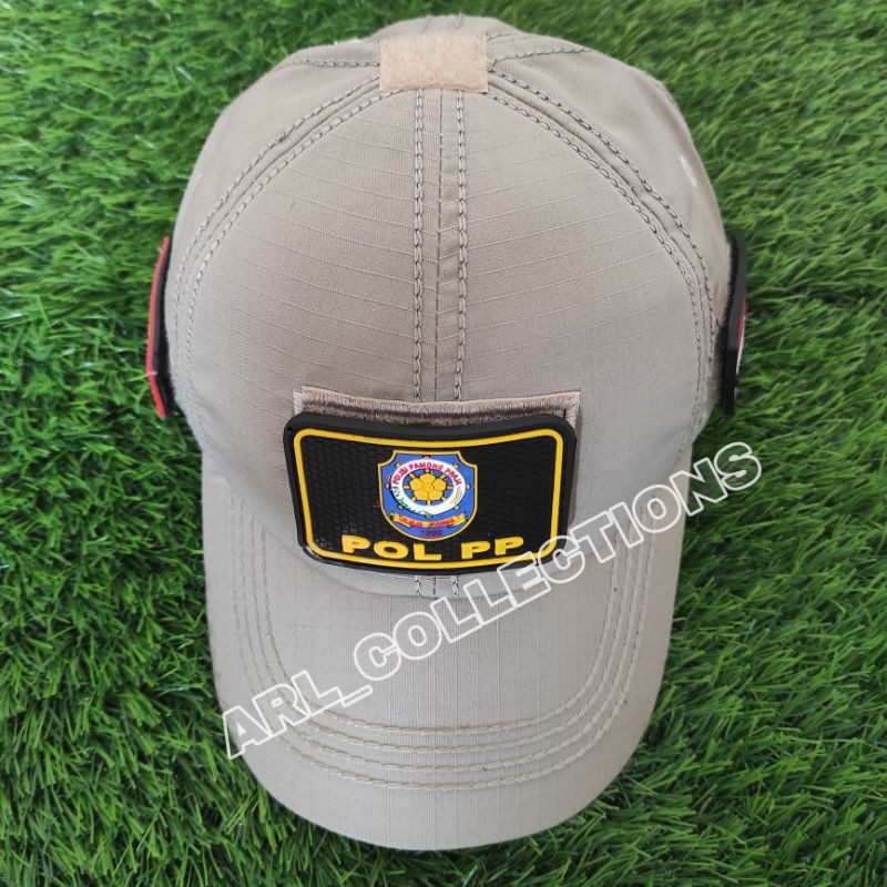 TOPI POL PP BDU VELCRO PLUS 3 PATCH RUBBER LOGO/TOPI SATPOL PP CREAM TAN