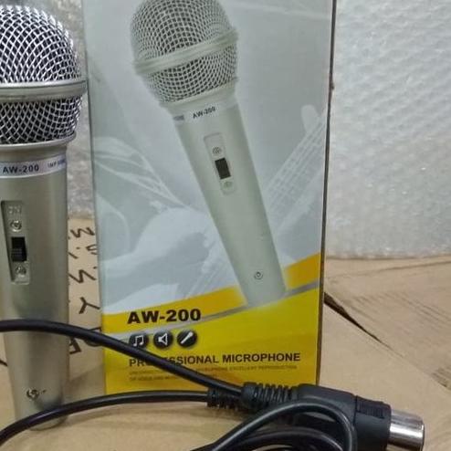 AIWA microphone Mic kabel AW 200 Mikropon suara mantap