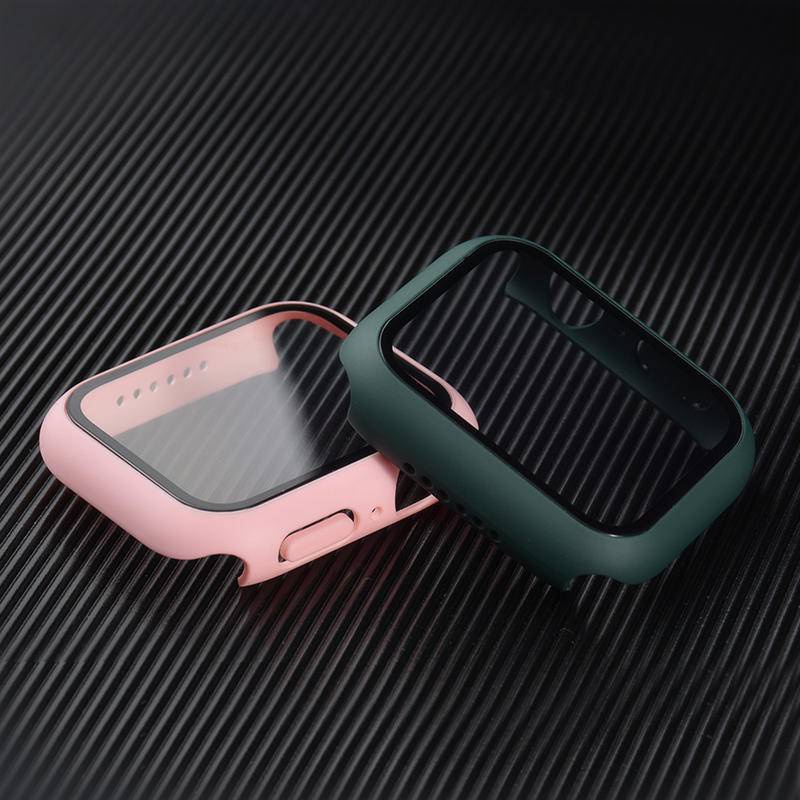 Pelindung Layar Bahan PC Matte Untuk Apple Watch Seri 8 7 41mm 45mm + Pelindung Layar + Tempered Glass Bumper 4 SE 3 2 1 38 40 42 44mm