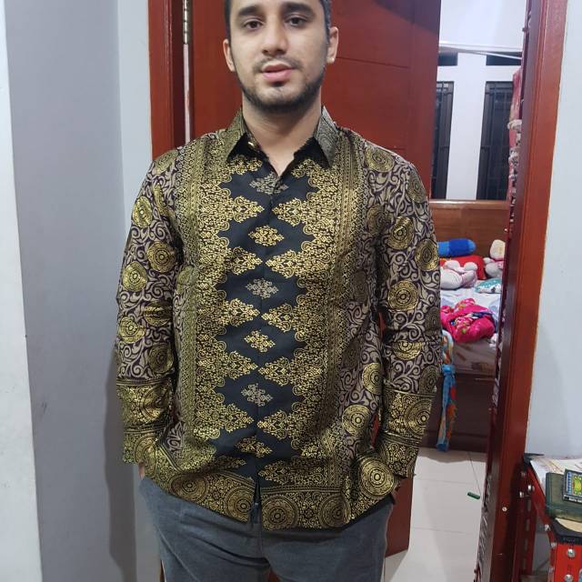 OBRAL SALE KEMEJA (MOTIF KOIN) SARIMBIT  BATIK JUPRI RUMAH KEBAYA BANDUNG RUMAH SONGKET BANDUNG