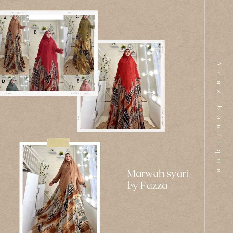 Gamis wanita terbaru/ Gamis syari terbaru/ Marwah syari by Fazza boutique (READY)