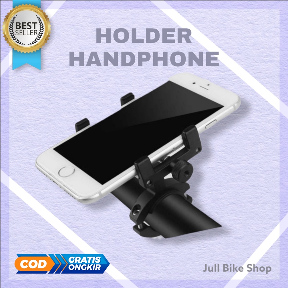 Holder HP alloy sepeda mtb lipat handphone motor handlebar stang phone