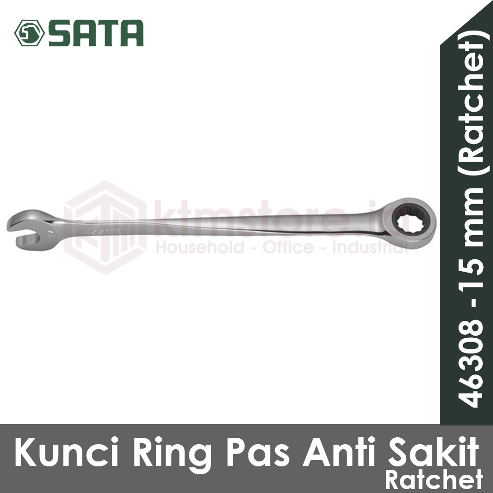 SATA TOOLS Kunci Ring Pas Ratchet Anti Sakit 15 mm 46308