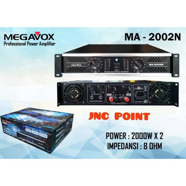 POWER AMPLIFIER MEGAVOX MA-2002N MA 2002N 2002 DESIGNED IN USA