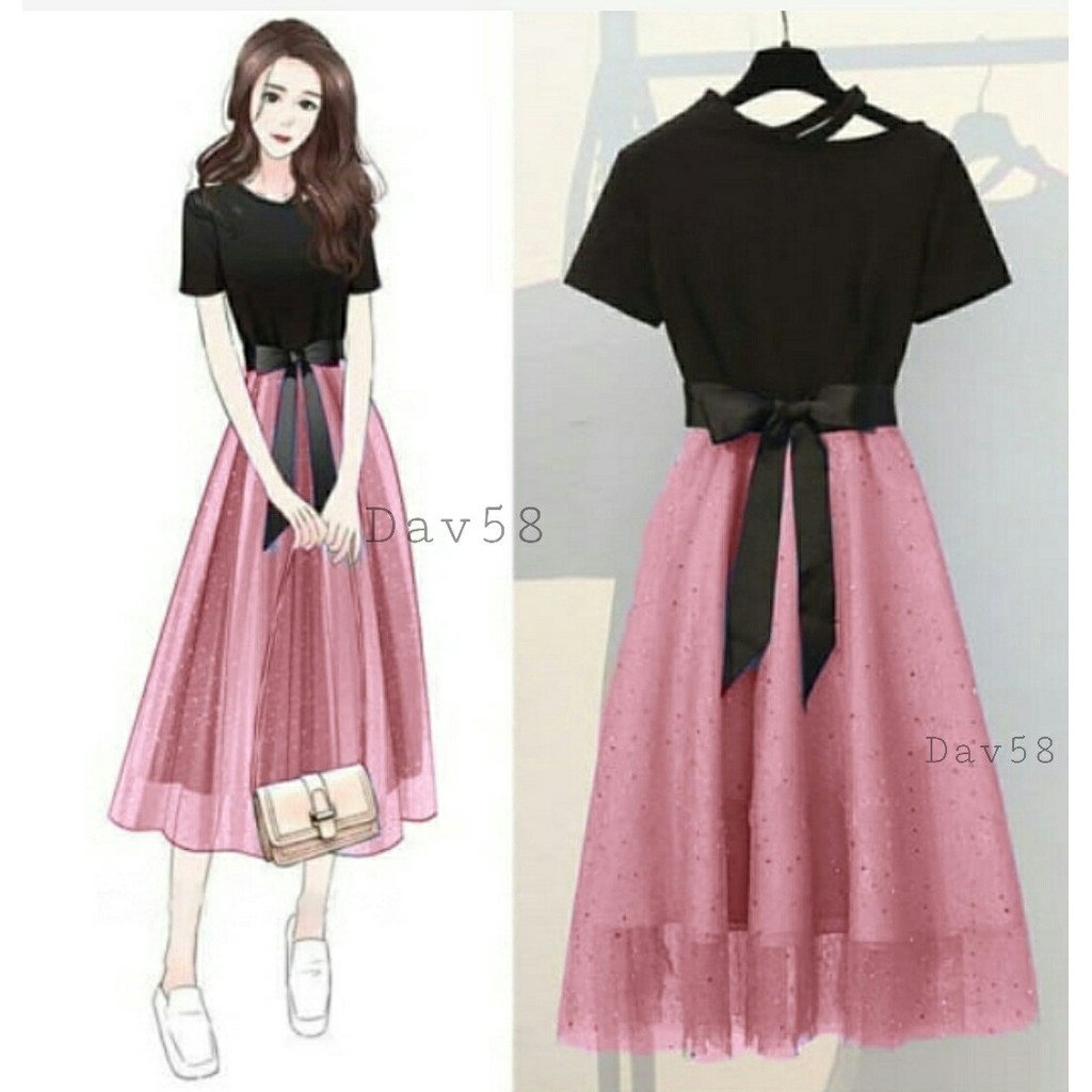 Dress Davona - Baju Wanita - Casual Dress Wanita Terbaru