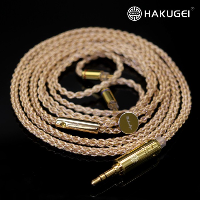 HAKUGEI Ultra Pure Crystal Gold Silver and Copper Mixed Upgrade Cable