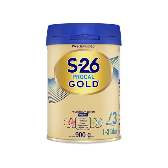 S-26 Procal GOLD Tahap 3 Vanila Susu Pertumbuhan Anak Usia 1-3 Tahun 400 900 1.600 Gram