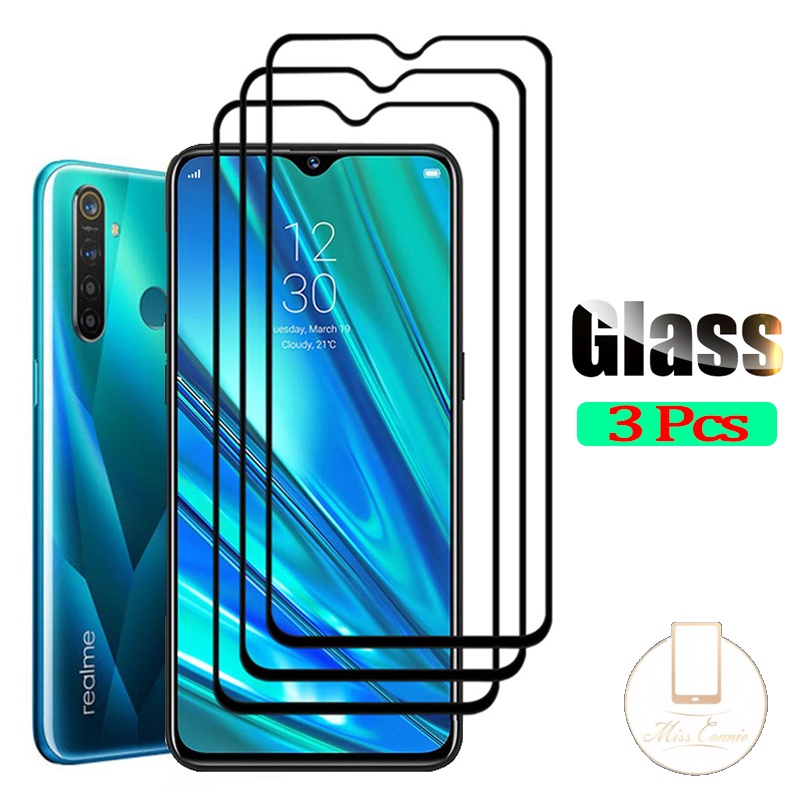 1-3pcs 9D Full Cover Tempered Glass Untuk Realme C35 C33 C30 5c21y C25Y 8i C31 8 10 9 5s 5i 6i C3 9i 9pro 8pro GT Narzo 50 50A Perlindungan Layar