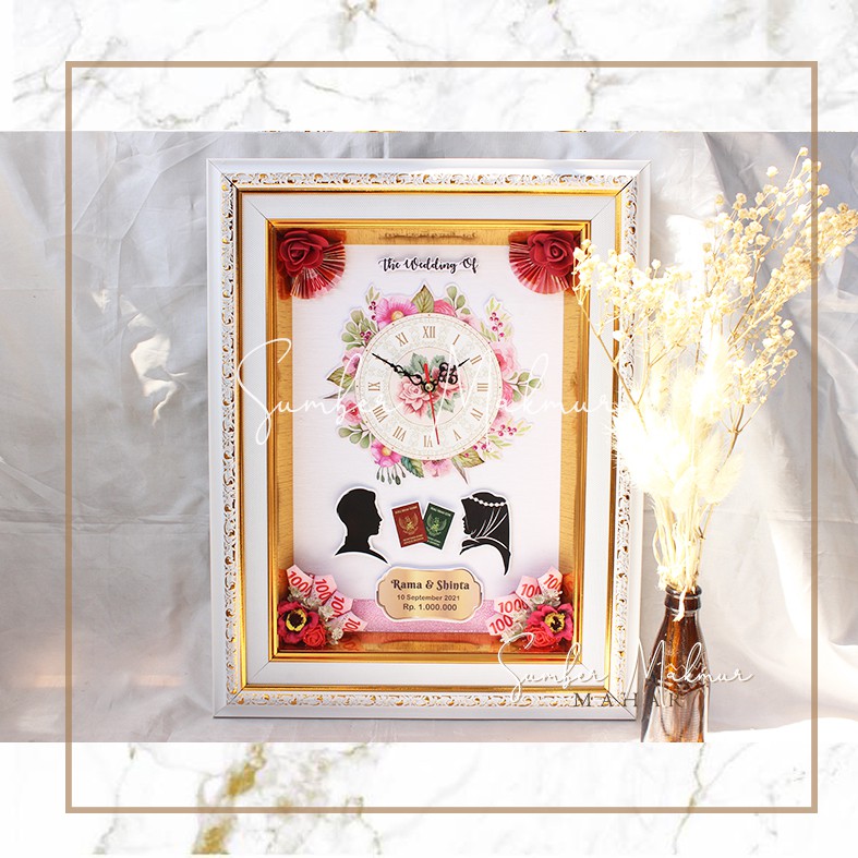READY Mahar Ukuran 35x45 Simple Elegant J003 + Jam