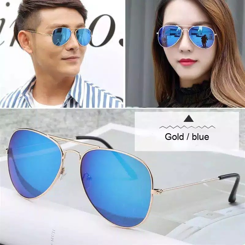 Fashion Bingkai Logam Lensa Berwarna Perlindungan Kacamata Luar Ruangan Women's CatEye Sunglasses