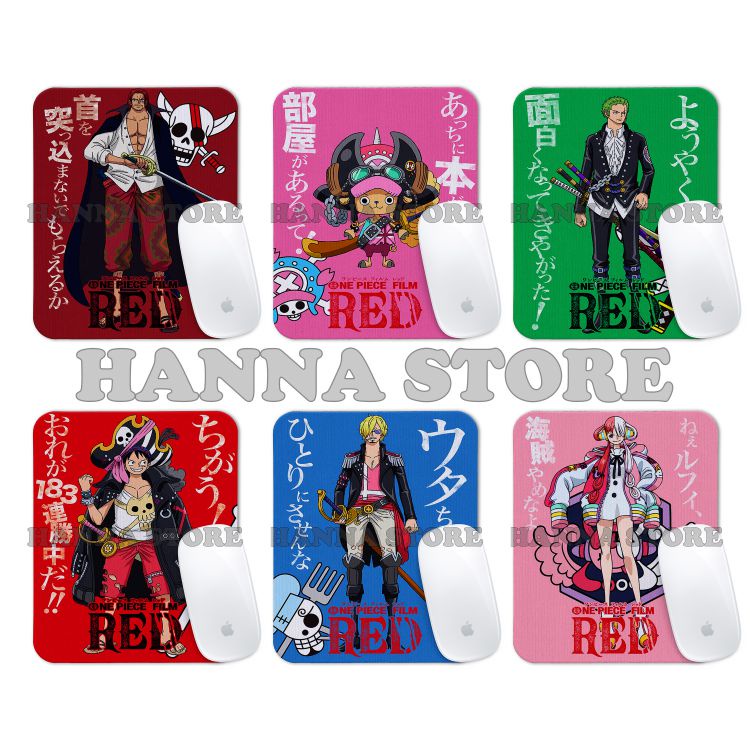 Mouse pad Alas Laptop Komputer Anime One Piece RED Card Luffy UTA