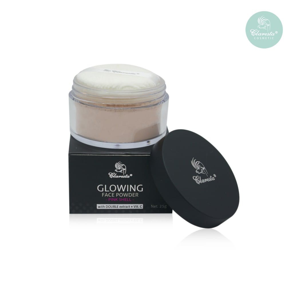 Claresta Glowing Face Powder Pink shell ~ Original 100%