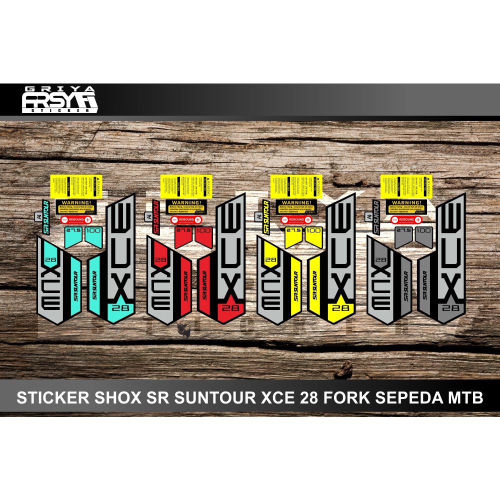 Decal sticker SHOX sepeda SR SUNTOUR XCE 28 Fork sepeda MTB