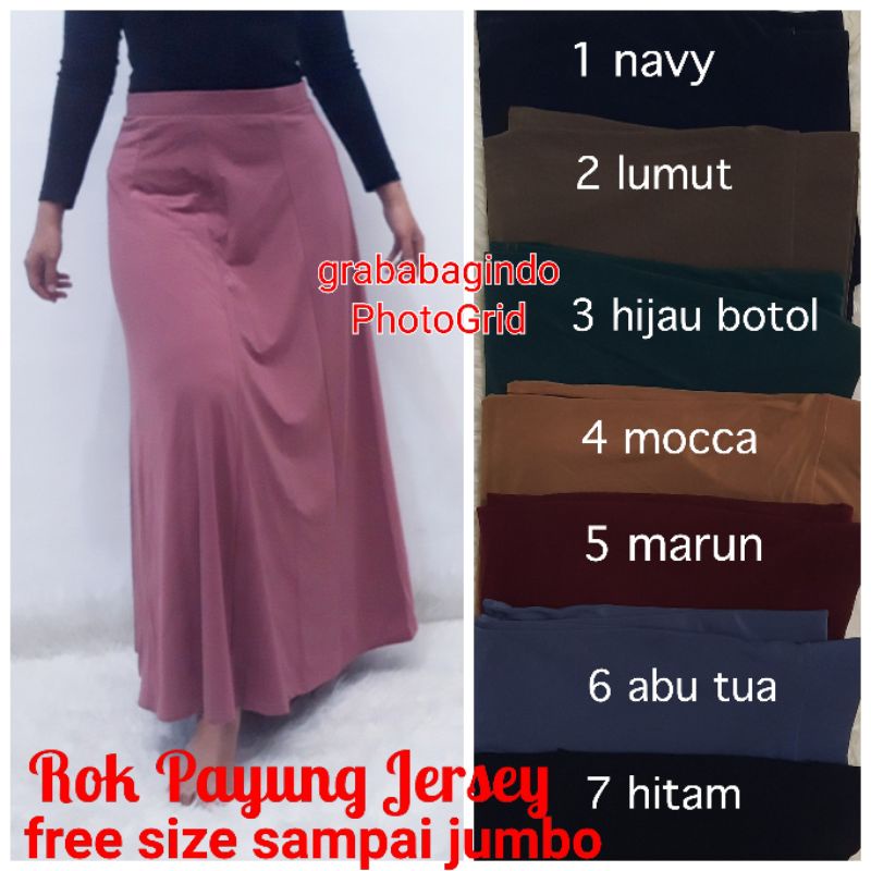 ROK BAWAHAN KEMBANG JERSEY / BAWAHAN WANITA ROK PANJANG / ROK LEBAR PREMIUM / LONG SKIRT