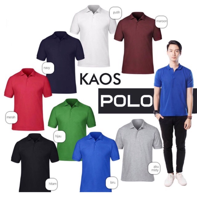  kaos  kerah polo  shirt  berkerah polos  grosir  pria cowok 