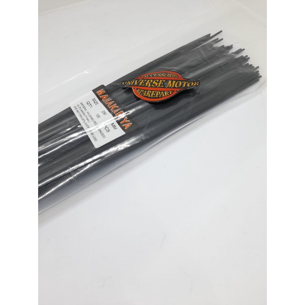 TALI TIES KABEL TIE CABLE TIS 2.5 X 250 MM 25 CM ISI 100 PCS HITAM