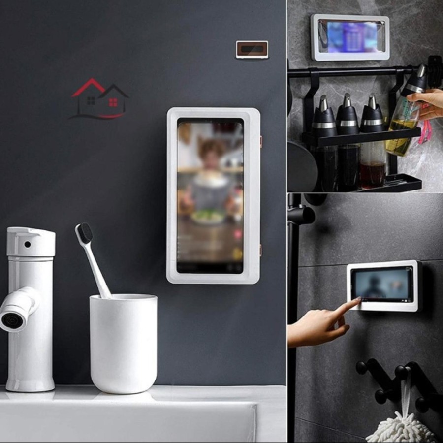 Kotak Holder Hp Waterproof Tempel Dinding Kamar Mandi / Phone Case Box