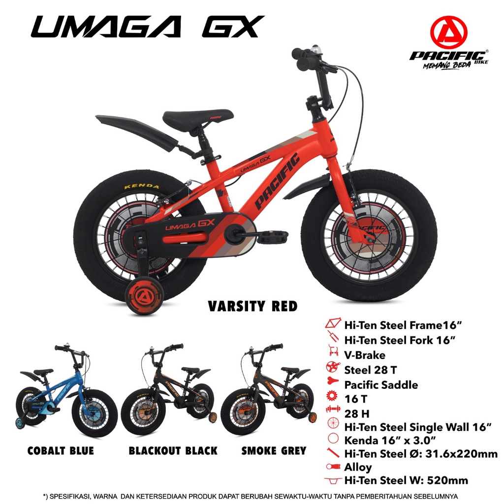 SEPEDA ANAK LAKI LAKI PACIFIC BMX UMAGA GX DAN AK 3.0 12 16 DAN 18 INCH