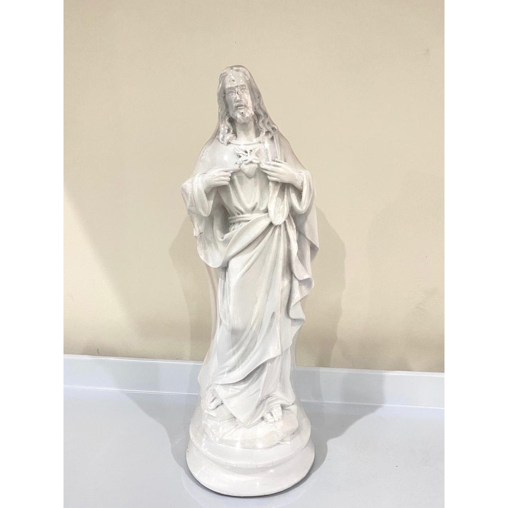 Patung Tuhan Yesus Hati Kudus Putih 30cm / Patung Katolik / Patung Rohani