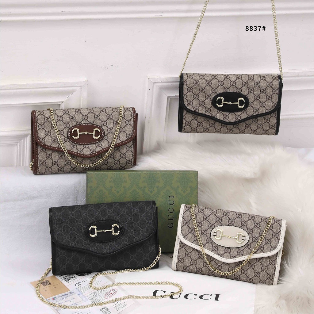 PR GC GG Chain-Strap Cluth Bag #8837