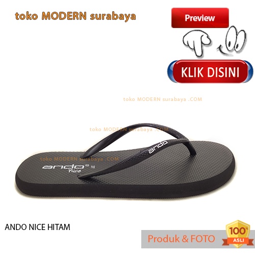 ANDO NICE HITAM sandal wanita jepit casual flip flop