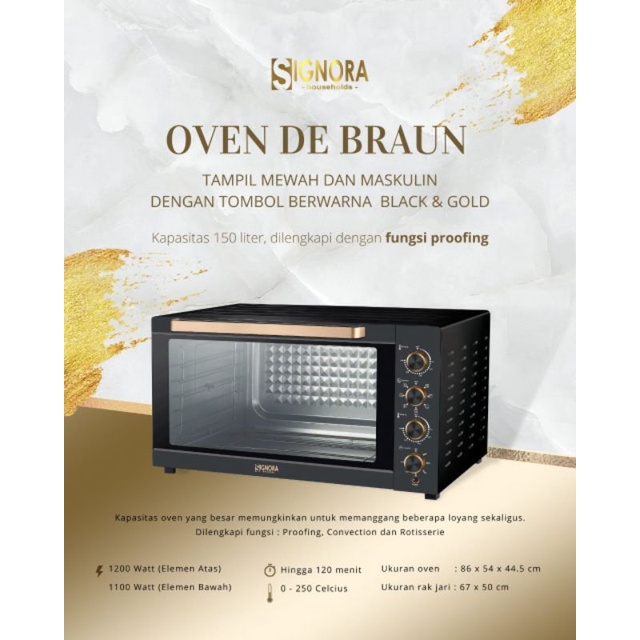 OVEN SIGNORA DE BRAUN 150 LITER