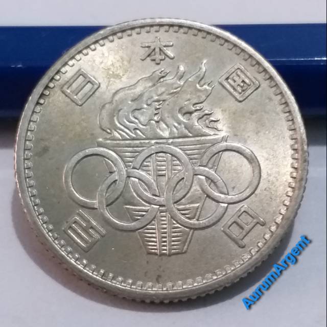 SA.128-- 1 PC KOIN PERAK KUNO ASLI 100 YEN OLYMPIC GAMES TH 1964. -- SILVER COIN --
