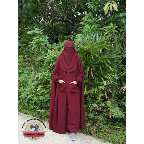 Long Khimar SOFI lengan karet Semata Kaki,Khimar flour khimar - Overhead Khimar Long by JCS