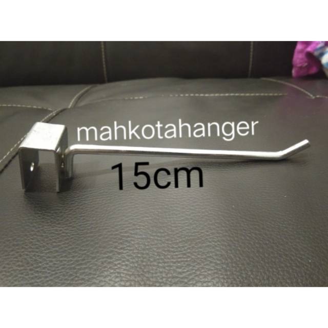 Single Hook besi chrome pipa kotak 15cm gantungan display