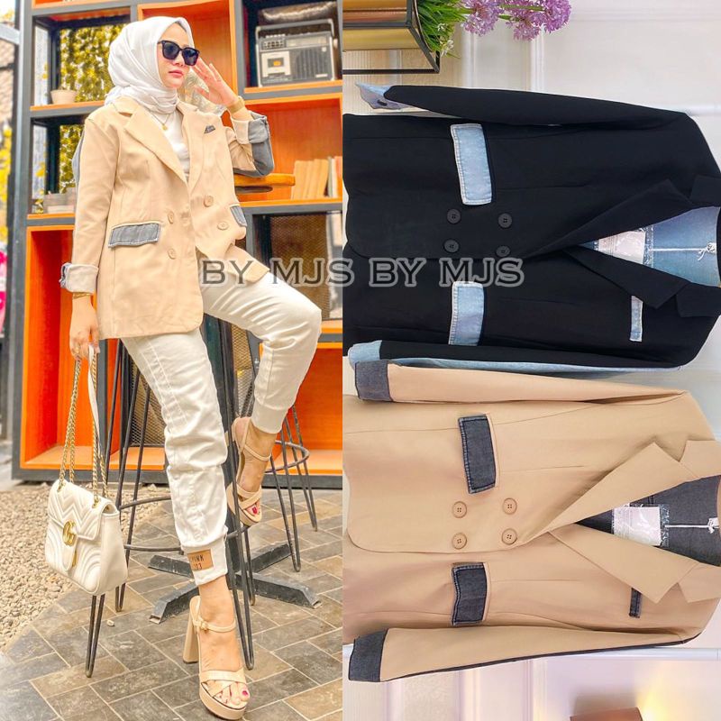 BLAZER PREMIUM BAHAN KATUN MIX JEANS