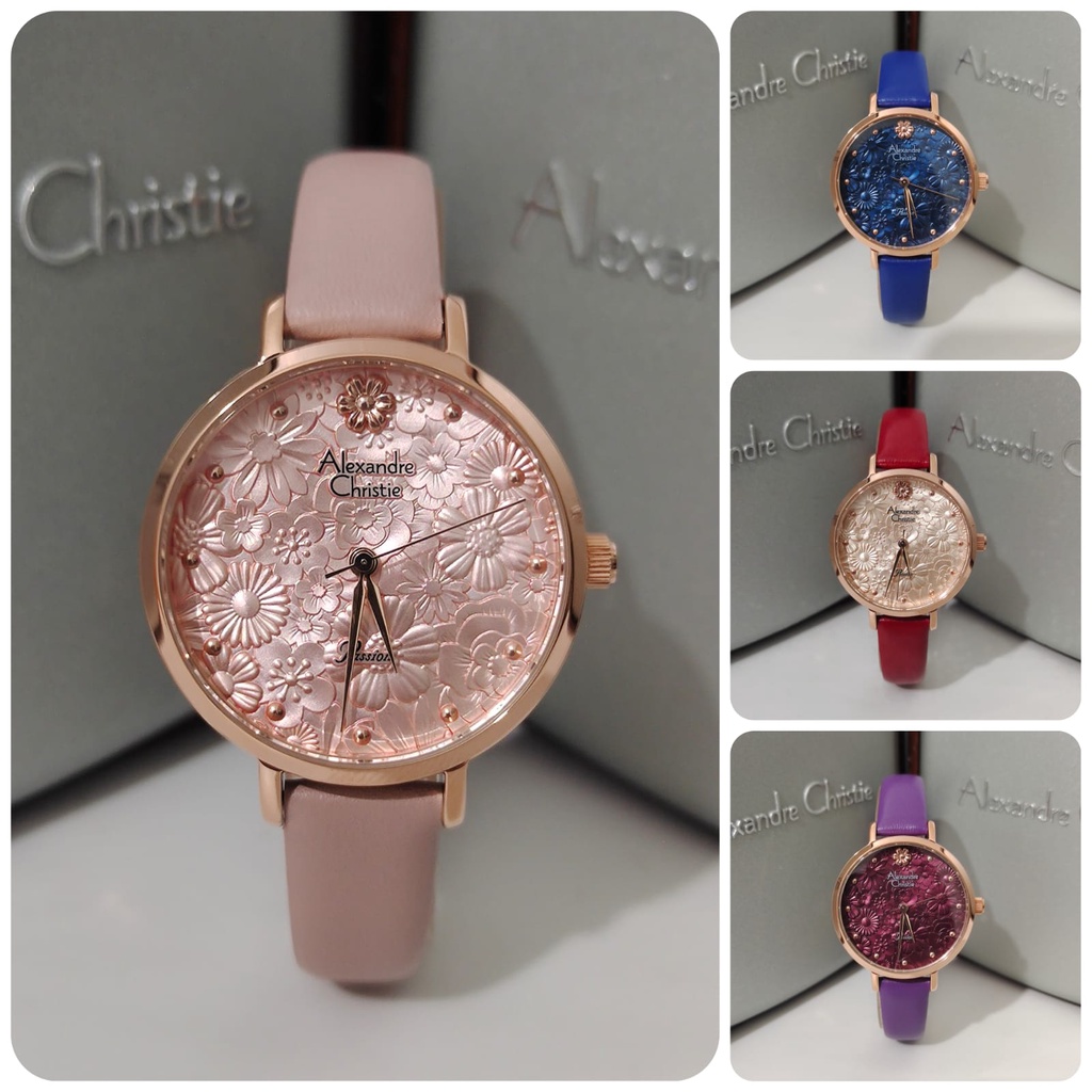 Jam Wanita Alexandre Christie AC2957 AC 2957 Leather  Original Garansi Resmi Alexander Christie Free