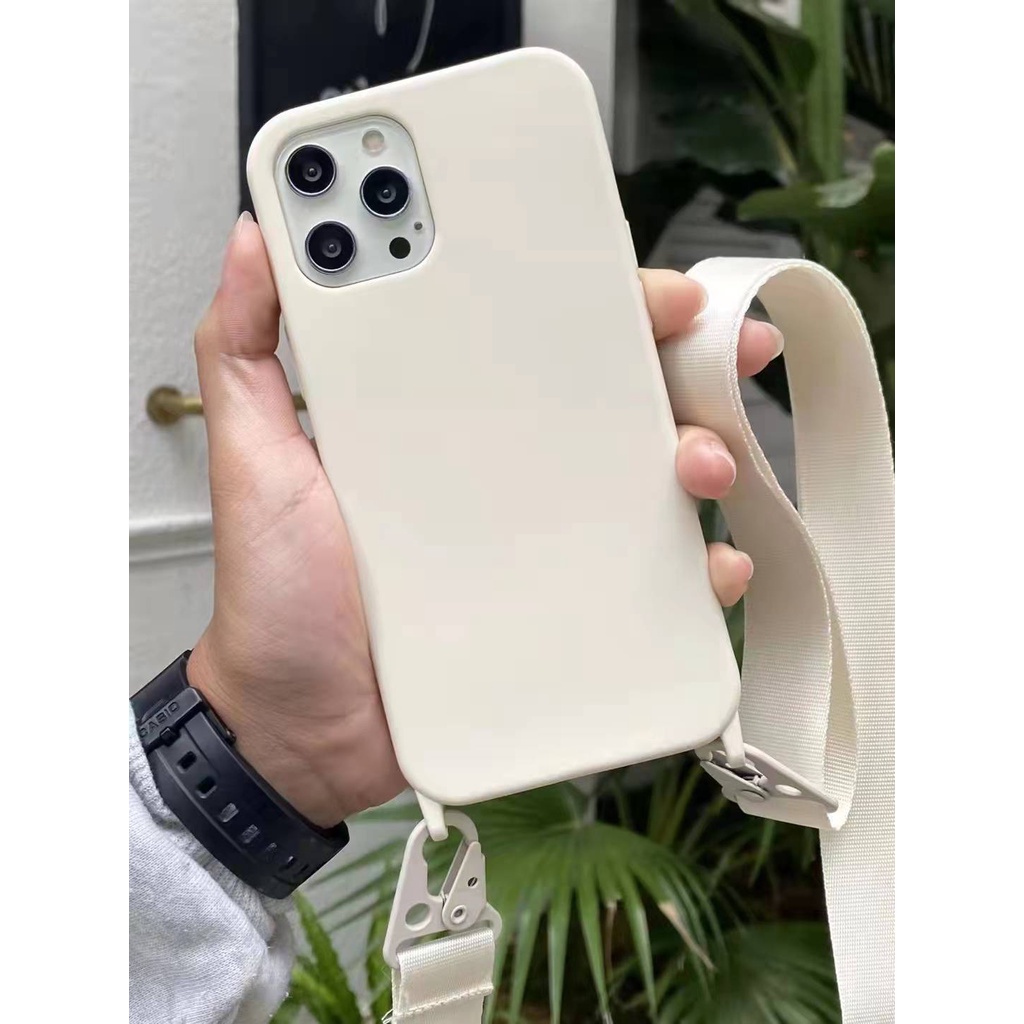 Soft Case Dengan Tali Lanyard Warna Permen Untuk Iphone 13 Pro Max 11 Pro Max 7 8 Plus Xr Xs Max