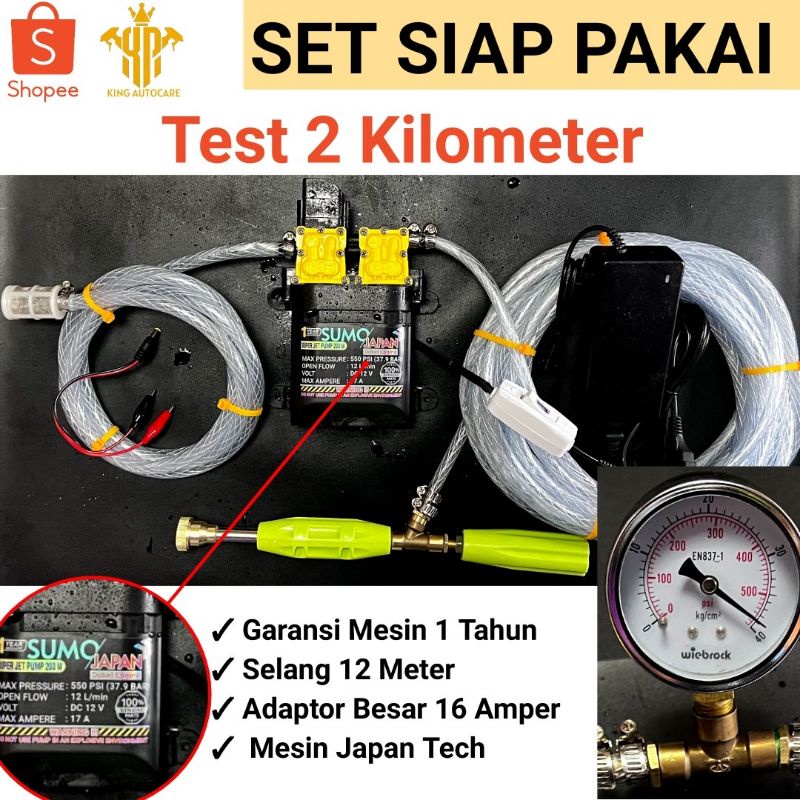 Alat Cuci Steam Sumo JAPAN +550psi Steam DC Double Pump Siap Pakai Untuk Cuci Mobil steam Motor