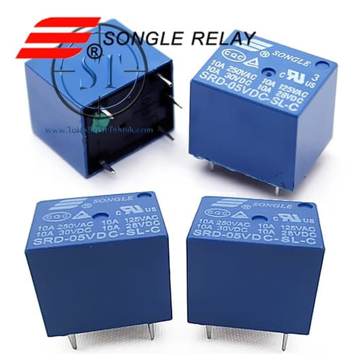 Relay 5V 12v 10A Original Songle SRD-5VDC-SL-C 5pin DC Control Coil Standarisasi