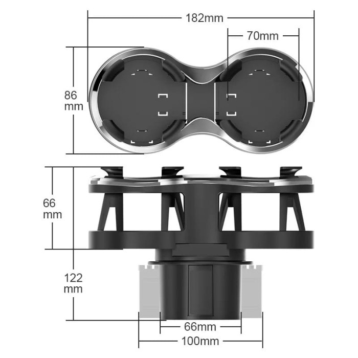 Double Cup Holder Car Drink Organizer Tempat Kaleng Botol Minum Dashboard Mobil