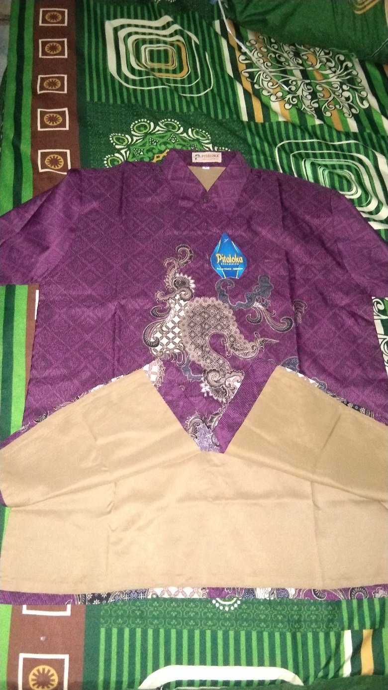 Kemeja Batik Pria Semi Sutra Sanwoz Puring Istimewa